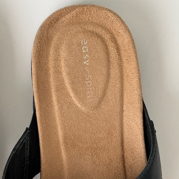 Easy Spirit Meadow open toe leather sandals black 8 NEW - Picture 9 of 11